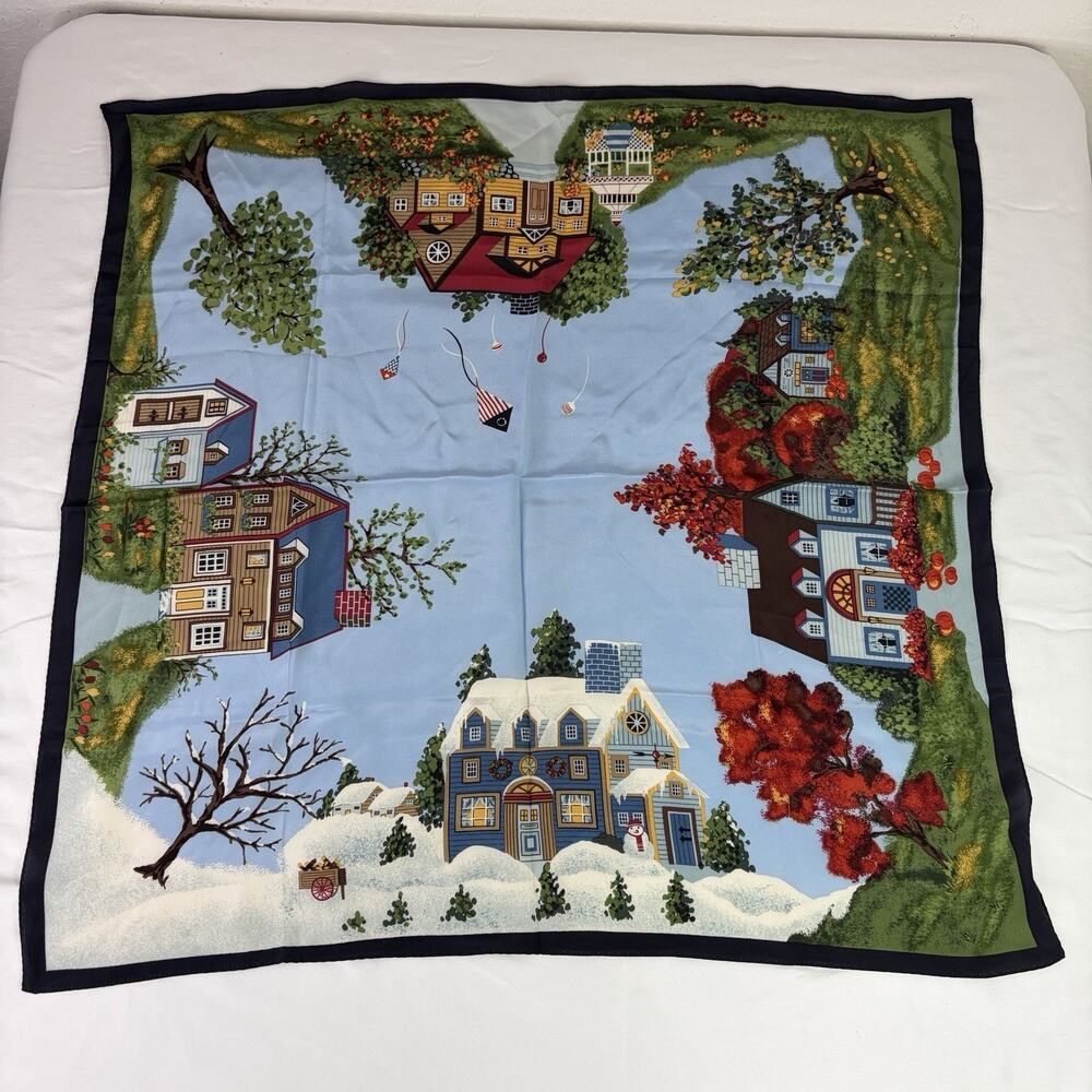 Talbots USA Americana All Seasons Silk Scarf Printed NWT Dead Stock classic